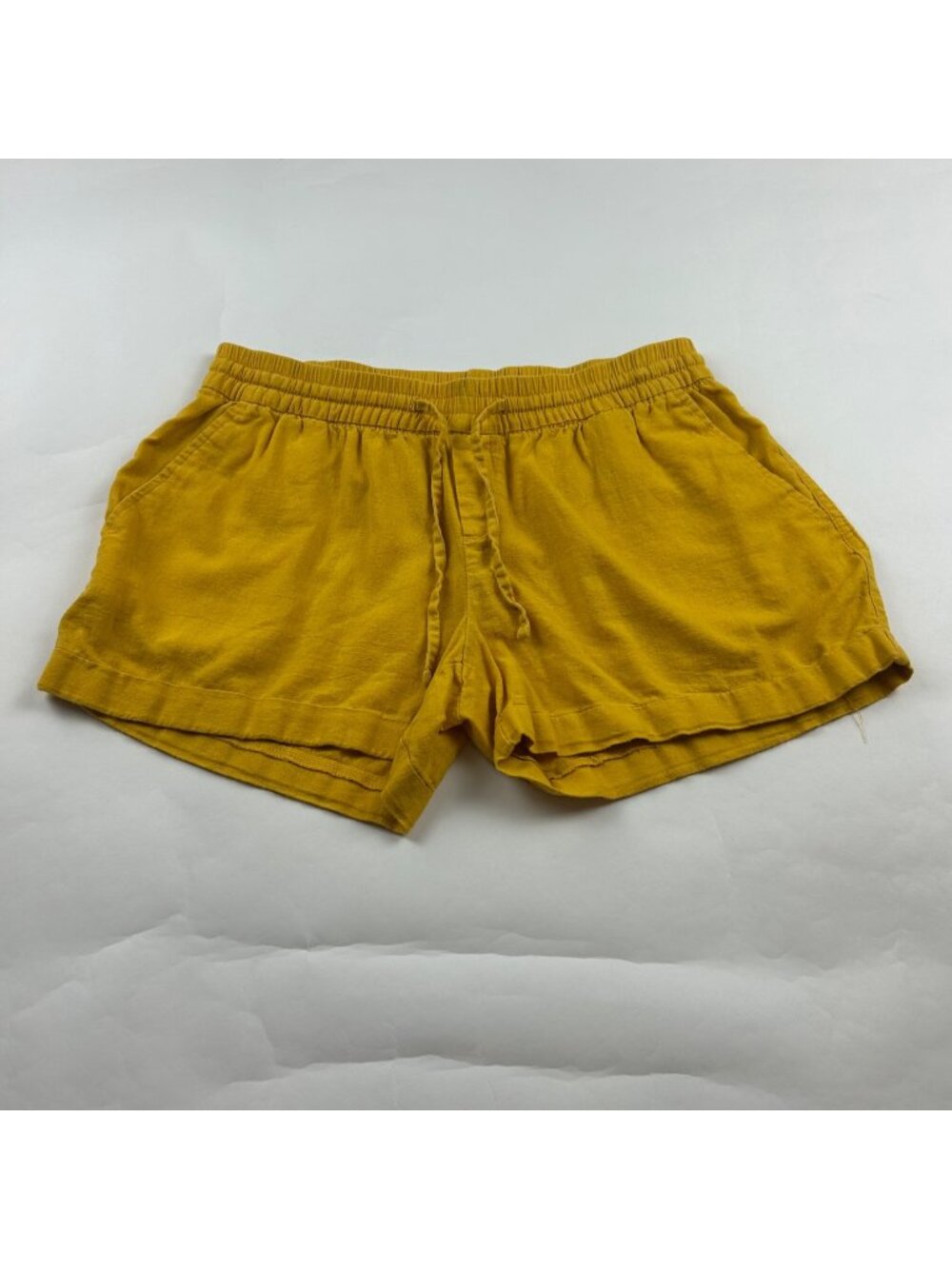 Old Navy Golden Yellow Linen Blend Pull On Shorts M